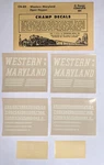 Champ Scale Decal-western Maryland/wm Open Hopper-blk W/wht Speed Lett #CN-89. Fixed Price $8.25.