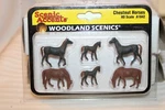 Scale Woodland Scenics, Chestnut Horses Figurine Set #A1842 Bnos. Fixed Price $19.20.