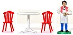 Dulcop 2 Chairs And Table - Toy Soldiers (54MM Fig Shown For Scale) 1980S. Fixed Price $11.95.