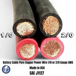 Battery Cable Pure Copper Power Wire 1/0 Or 2/0 Gauge Awg Made In Usa Sae J1127. Fixed Price $274.95.