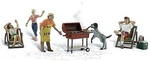 Woodland Backyard Barbeque - Scale Model Railroad Figure #A2765. Fixed Price $26.25.