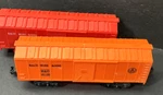 2- Marx 467110 B&o, Baltimore Ohio Car, Boxcars, Red, Orange, Gauge. Fixed Price $19.99.