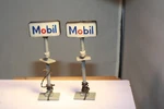 Mobil Gas Station Sign Pair Scale Life-like Made In Hong Kong Untested. Fixed Price $13.99.