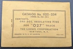 Lionel Toy Train Dozen (twelve) 112-234 Insulating Pins For "O27" Track Model. Fixed Price $14.99.