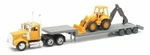 New-ray 15303 1:43 Kenworth W900 Truck Hauling Backhoe Loader. Fixed Price $21.99.