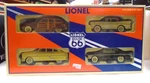 Lionel Route 66 6-22990 Automobile 4-PACK. Fixed Price $39.99.