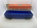 Lionel No. 1002 Dark Blue Gondola With Scout Trucks & Couplers In Box. Fixed Price $10.00.