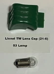 Lionel Tw Green Lens Cap (21-6) With Number 53 Lamp. Fixed Price $9.99.
