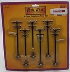 Mth 30-1088 5" Telephone Poles W/transformers Lights&call Boxes(set Of 6). Fixed Price $19.99.