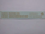 Dm Custom Decals Ho Scale Dakota Western Railway 1994 Ts. Fixed Price $9.99.