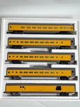 Weaver Scale 3 Rail Union Pacific Yellow Aluminum 5 Car Passenger Set. Fixed Price $335.00.