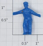 Lionel 3464-17 Blue Unpainted Operating Boxcar Figure With Arms Out (12). Fixed Price $16.80.