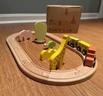 Tiny Land Wooden Train Set Safari Animal Theme Track Toy Cars. Fixed Price $14.00.