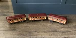 Rich Art Lionel 610 612 O-gauge 3 Passenger / Observation Cars Lighted Tin. Fixed Price $400.00.