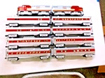K-line Twin Alco Santa Fe Aa #2126/2128 Locomotives And Cars Set. Fixed Price $225.00.