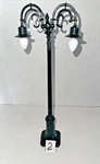 Lionel Prewar St.gauge 67 Double Gooseneck Olive Green Lamp Post - App. 13" Tall. Fixed Price $55.00.