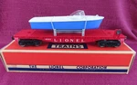 Qs Lionel Postwar 6801-75 Flatcar W/ Boat 1958 Blue Boxed. Fixed Price $94.95.