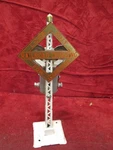 Lionel Trains #69 Electric Bell Ringing Railroad Crossing Signal, White Works. Fixed Price $24.95.