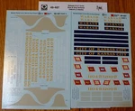 Microscale Decal #48-487 Wabash E&f Units, Blue&gray SCHEME1949-64 (2 Sheets). Fixed Price $11.75.
