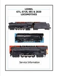 Lionel 2020 671R 681 Info Repair Manuals 10PGS (best Quality Repro!). Fixed Price $12.50.