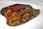 Vintage Marx 1930S-40S Tin Wind Up Army Tank For Scale Train Load. Fixed Price $249.99.
