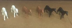 Lionel Horses 1877 For The General Flatcar Set Of 6 (2 White, Brown, Black. Fixed Price $15.00.
