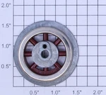 Lionel SLS-257-7 Red Spoked Teardrop Plain Wheel. Fixed Price $8.00.