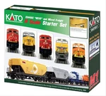 Kato N ES44AC Cp Locomotive & Freight Starter Set By Scale, Yellow. Fixed Price $358.99.