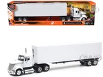 International Lonestar Truck W/trailer White 1/43 Diecast By New Ray SS-16663. Fixed Price $24.99.