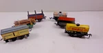 Lot Of (6) Prewar Gauge Krause Fandor Freight Cars. Fixed Price $185.00.