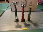 Marx Train Three (3) Metal Tower Yard Flood Lights 416-A Part Lot B. Fixed Price $16.95.
