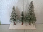 (3) Department 56 Frosted Village Potted Topiary Trees #5175-6. Fixed Price $26.75.