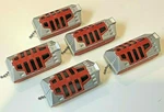 Set Of 5 Tyco Slot Red Train Passenger Cars - Turbo Santa Fe New. Fixed Price $12.99.