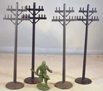 Marx Vintage Plasticville Telephone Poles 7" Set Of 4. Fixed Price $7.99.