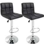 Set Of 2 Pu Leather Adjustable Bar Stool Counter Height Chair With Backrest. Fixed Price $61.74.