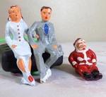 Cast Iron Figures Lionel Trains Man, Woman And Santa. Fixed Price $29.20.