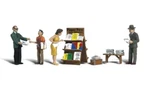 Woodland Scenics Accents Newsstand Train Figures A2740. Fixed Price $22.99.