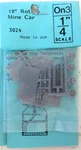 Grandt Line Kit #3024 18" Rotary Mine Car 1/4 Scale New. Fixed Price $6.95.