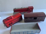 Hafner Train Set - Gauge Overland Locomotive Engine + 3 Cars Vintage!. Fixed Price $59.95.