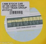 Tichy Train Group #10121O Cnw Stock Car 40' Ss Usra Conv. (o Scale). Fixed Price $5.40.