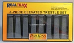 Mth Railking 8 Piece Elevated Trestle Set For Realtrax Gauge 40-1136 New. Fixed Price $68.84.