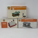 New Lot Of 3 Bachmann Plasticville Ho Scale Barn Freight Station Roadside Stand. Fixed Price $71.99.