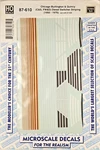 Microscale Ho Decals #87-610 Cb&q Diesel Switcher Striping + Bonus. Fixed Price $7.49.