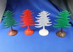 O/s Plasticville #CT-6 Evergreen Trees (4) Red-white Very Good Condition. Fixed Price $49.00.