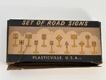 Vintage Plasticville Set Of Road Signs 12A & Gauge W Box. Fixed Price $10.80.
