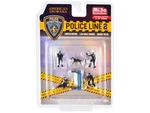 "police Line 2" 6 Piece Diecast Set (4 Figures 1 Dog And Accesso. Fixed Price $27.62.
