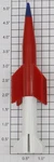 Lionel 6650-80 Gauge Red Over White Rocket Missile With Blue Tip. Fixed Price $8.00.