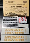 Champ Decals Gauge E-189 Pennsylvania Prr Hood Diesel Lettering. Fixed Price $6.00.