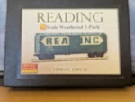 Micro Trains Line Scale Weathered Two Pack Reading. Fixed Price $55.00.