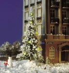 Covered Christmas Tree With Candles Snowman Ho/oo Gauge Busch 5409. Fixed Price $58.03.
